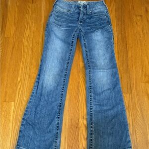Ariat Medium Wash Flare Jeans with Vintage Fading